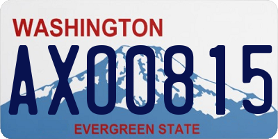 WA license plate AXO0815