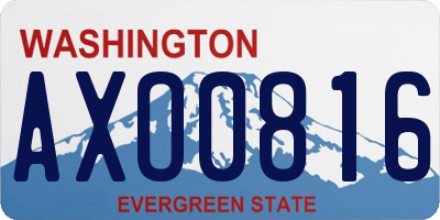WA license plate AXO0816