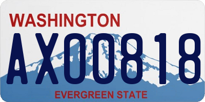 WA license plate AXO0818