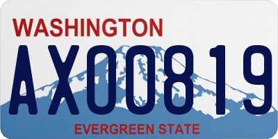 WA license plate AXO0819