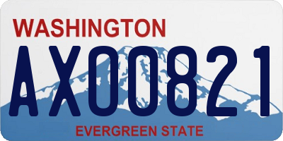 WA license plate AXO0821