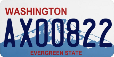 WA license plate AXO0822
