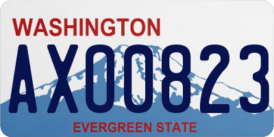 WA license plate AXO0823