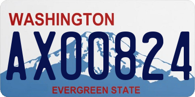 WA license plate AXO0824