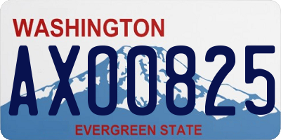 WA license plate AXO0825