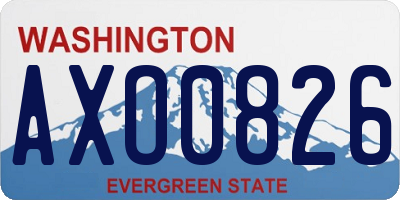 WA license plate AXO0826