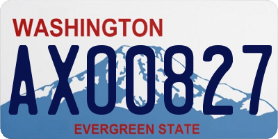 WA license plate AXO0827