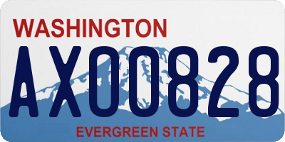 WA license plate AXO0828