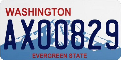 WA license plate AXO0829