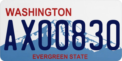 WA license plate AXO0830