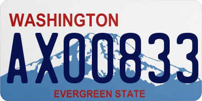 WA license plate AXO0833