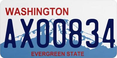 WA license plate AXO0834