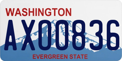 WA license plate AXO0836