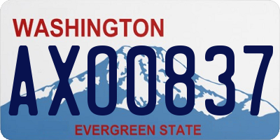 WA license plate AXO0837