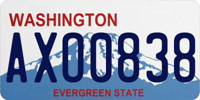 WA license plate AXO0838