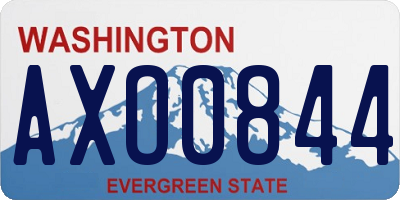 WA license plate AXO0844