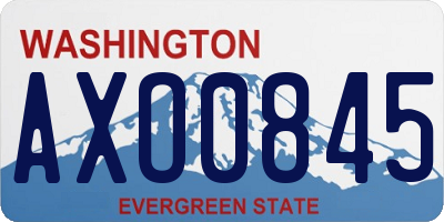WA license plate AXO0845