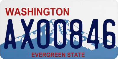 WA license plate AXO0846