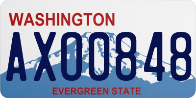 WA license plate AXO0848