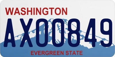 WA license plate AXO0849