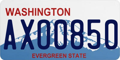 WA license plate AXO0850