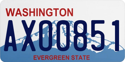 WA license plate AXO0851