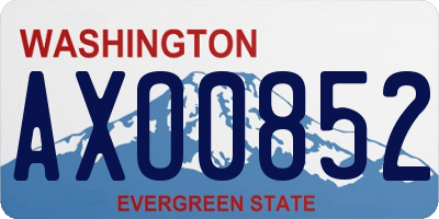 WA license plate AXO0852