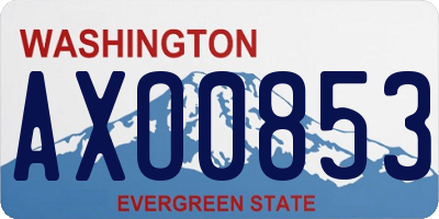 WA license plate AXO0853