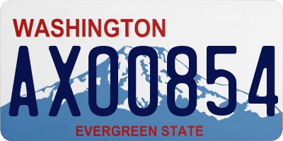 WA license plate AXO0854