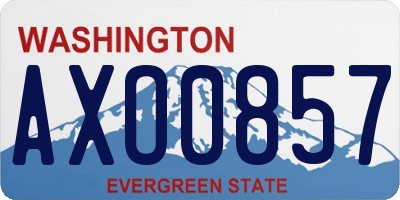 WA license plate AXO0857