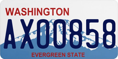 WA license plate AXO0858