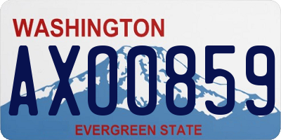 WA license plate AXO0859