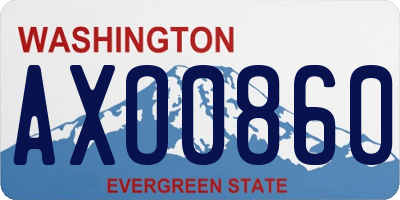 WA license plate AXO0860