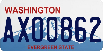 WA license plate AXO0862