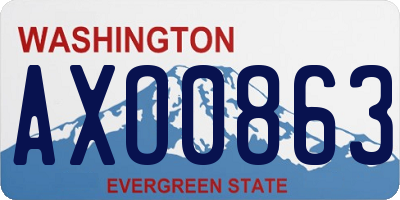 WA license plate AXO0863