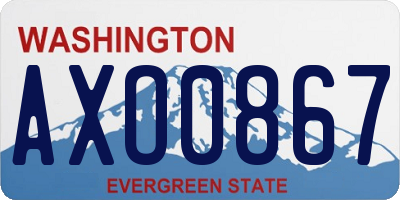 WA license plate AXO0867