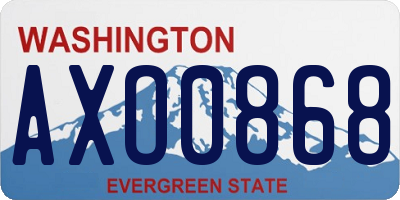 WA license plate AXO0868