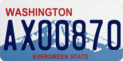 WA license plate AXO0870