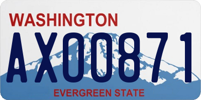 WA license plate AXO0871