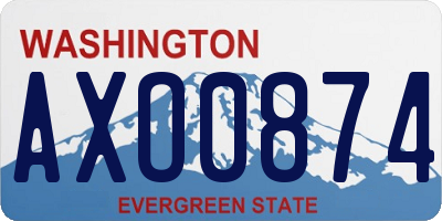 WA license plate AXO0874