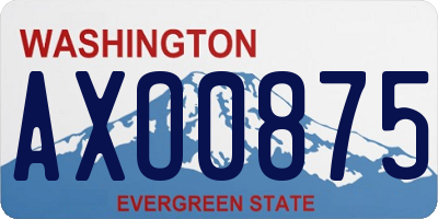 WA license plate AXO0875