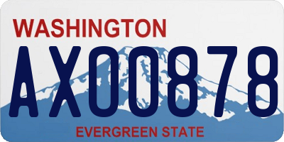 WA license plate AXO0878