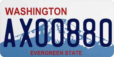 WA license plate AXO0880