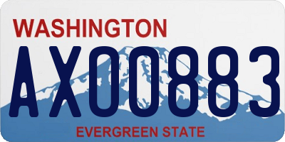 WA license plate AXO0883