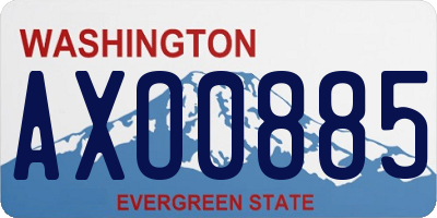WA license plate AXO0885