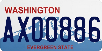 WA license plate AXO0886