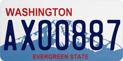 WA license plate AXO0887