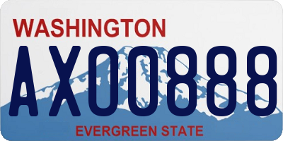 WA license plate AXO0888