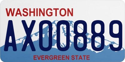 WA license plate AXO0889