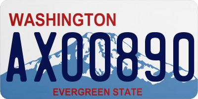WA license plate AXO0890